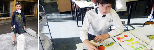 Art Club boys | stone carving & colour rendering